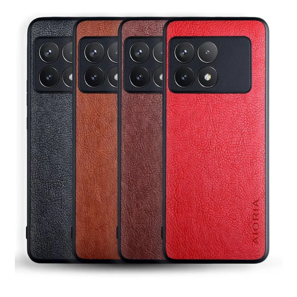 Red Leather Cell Phone Case X6 Pro 5G